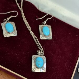 Silver and Turquoise Jewelry Set